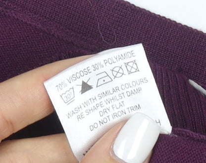 Intuition Women Purple Size 10 Jumper Dress Knit Long Sleeve