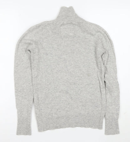 Superdry Women Grey Roll Neck Wool Blend Jumper XS