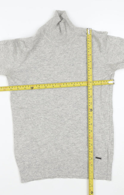 Superdry Women Grey Roll Neck Wool Blend Jumper XS