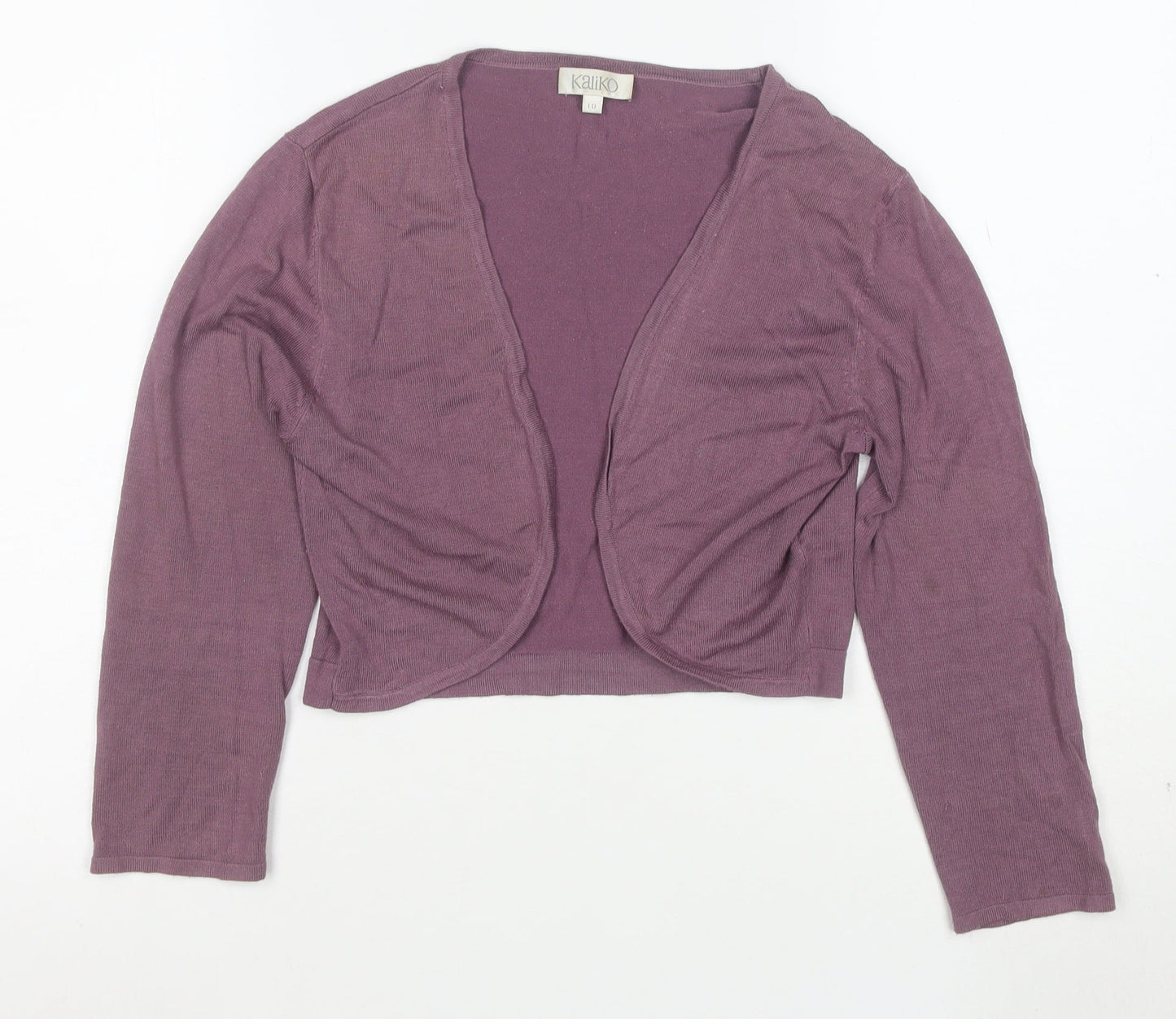 Kaliko Womens Purple Size 10 Long Sleeve Shrug Cardigan