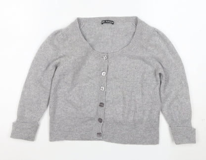 Marks and Spencer Women’s Grey Cashmere Scoop Neck Cardigan Size 14