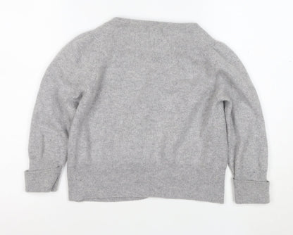 Marks and Spencer Women’s Grey Cashmere Scoop Neck Cardigan Size 14