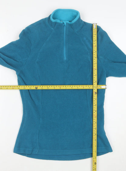 Decathlon Women Blue XS 1/4 Zip Fleece Pullover Sweatshirt