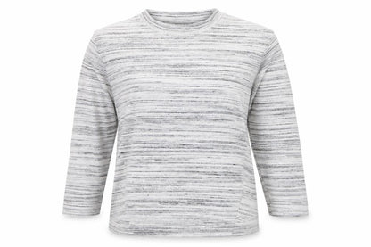 Marks & Spencer Women’s Grey Striped Mock Neck T-Shirt Size 10
