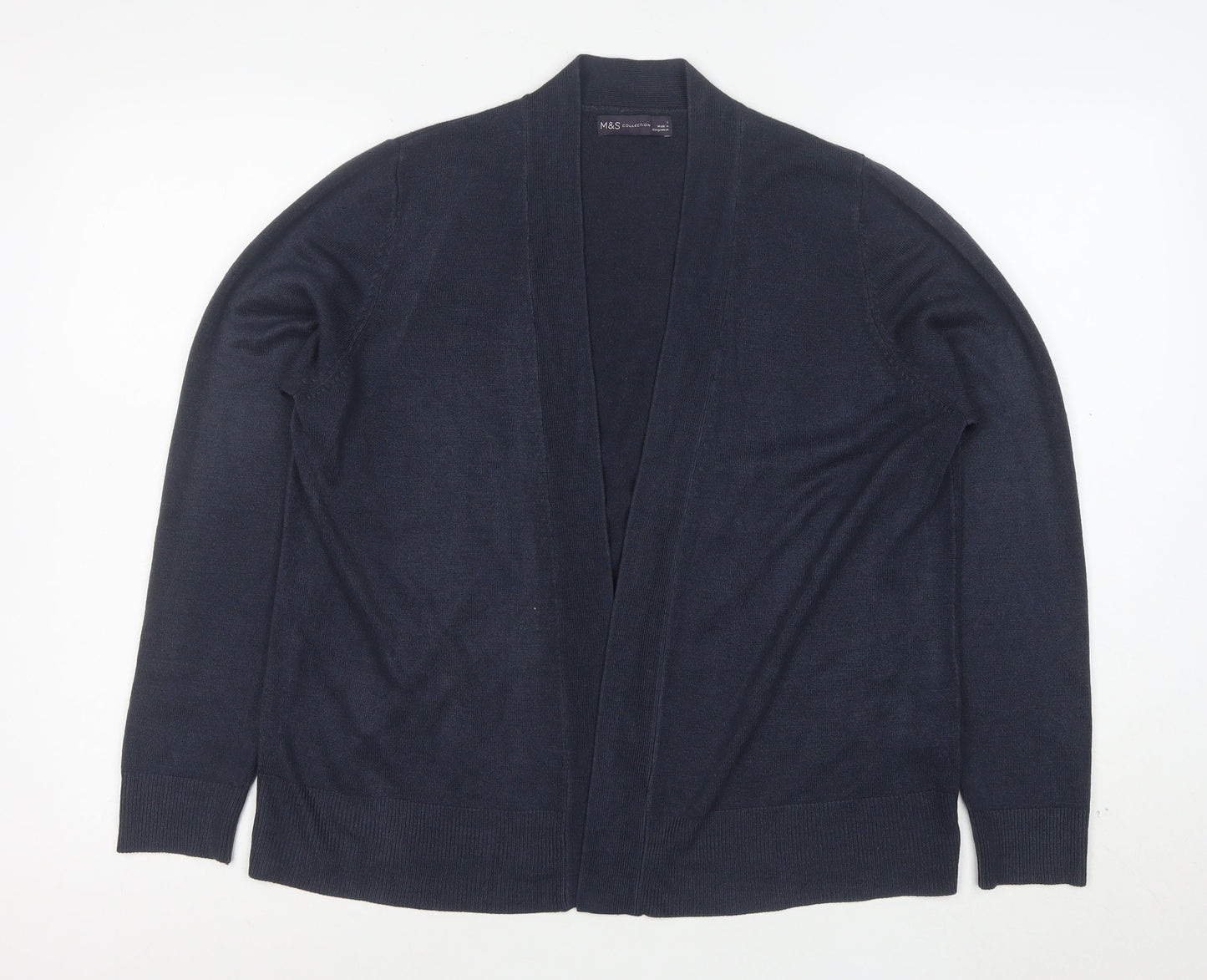 Marks and Spencer Women's Blue L Cardigan Knit Cotton Acrylic