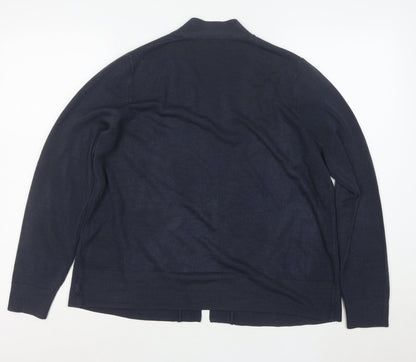 Marks and Spencer Women's Blue L Cardigan Knit Cotton Acrylic