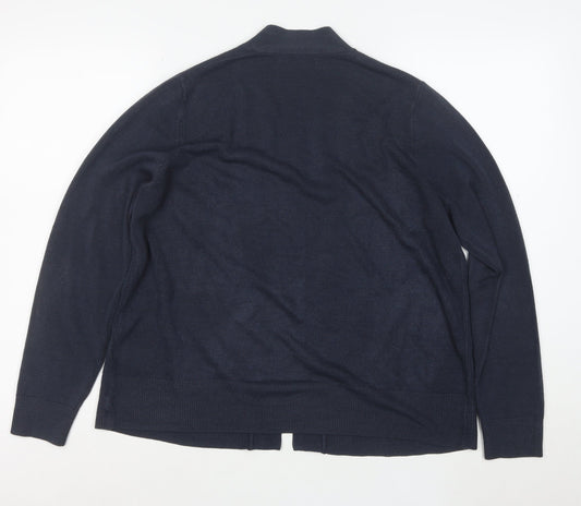 Marks and Spencer Women's Blue L Cardigan Knit Cotton Acrylic