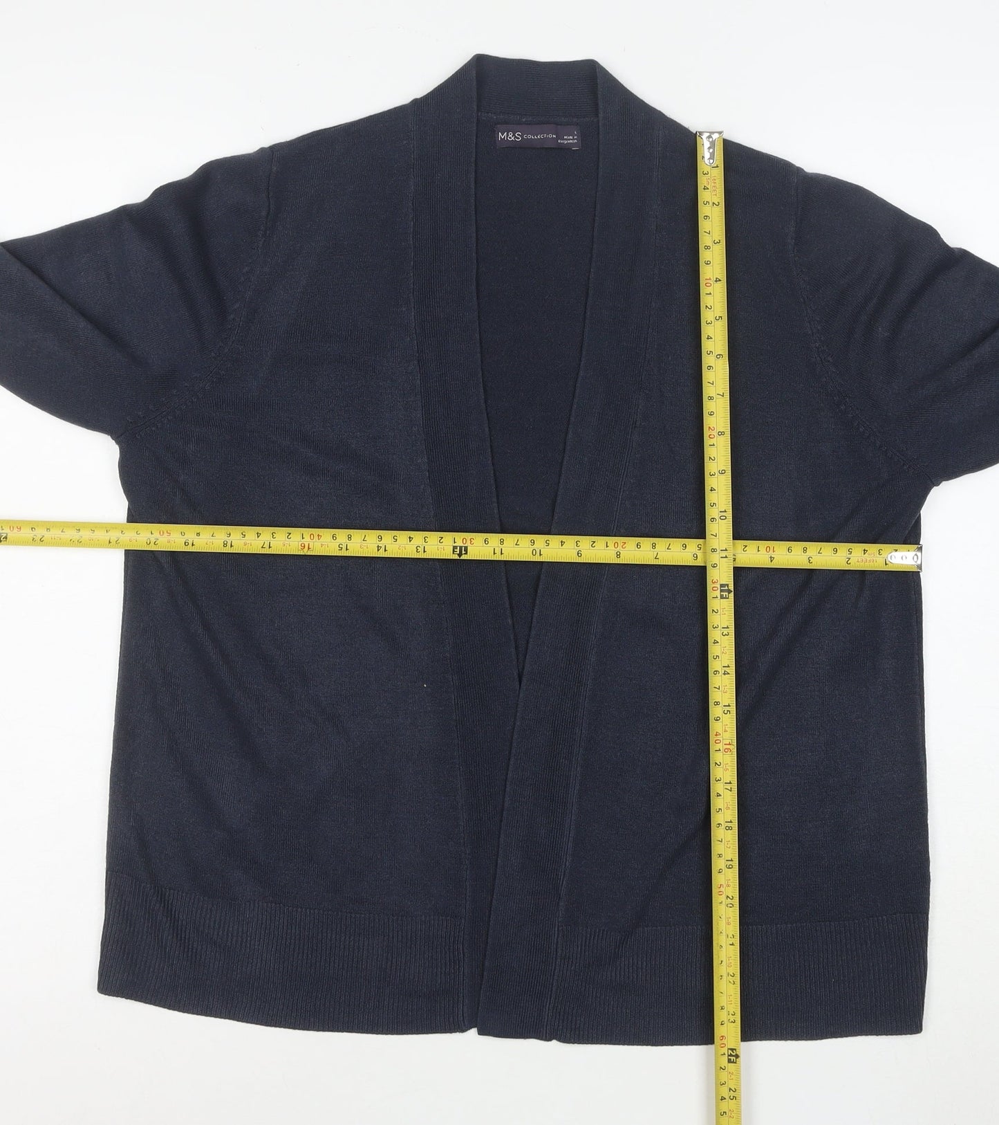 Marks and Spencer Women's Blue L Cardigan Knit Cotton Acrylic
