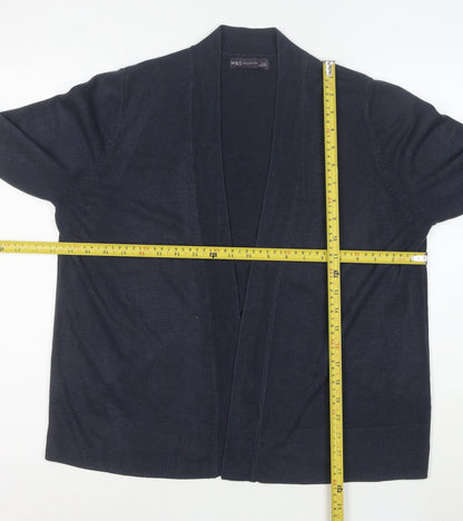 Marks and Spencer Women's Blue L Cardigan Knit Cotton Acrylic