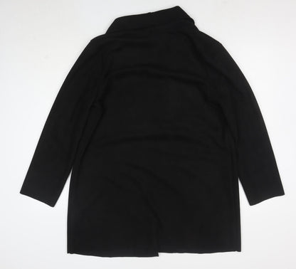 New Look Women's Black Coatigan Size 14 Mid-Length Open Front