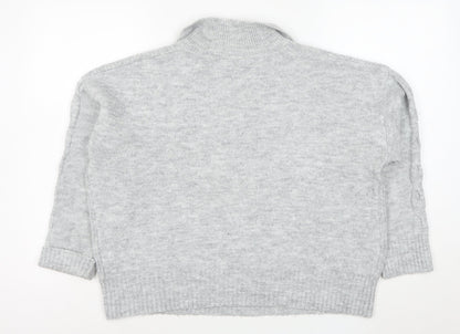 Principles Mens Grey Cable-Knit Collared Pullover Jumper Size M
