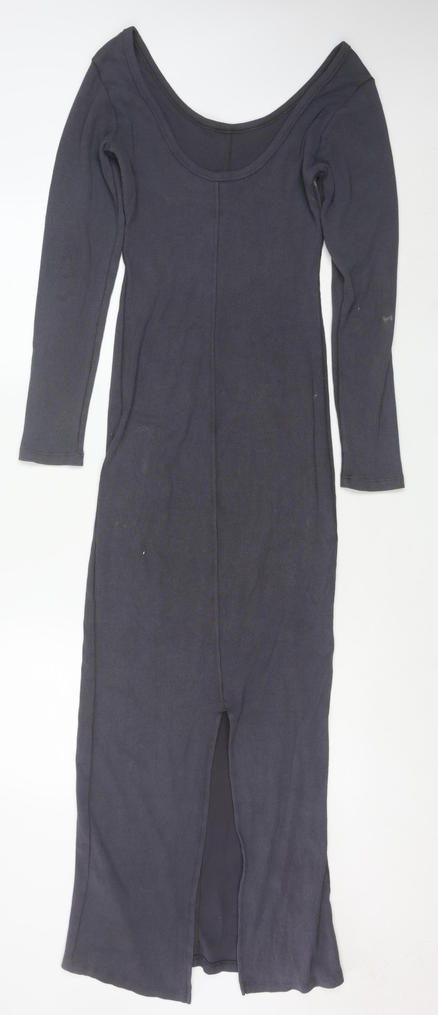ASOS DESIGN Women Grey Size 10 Long Sleeve Bodycon Dress