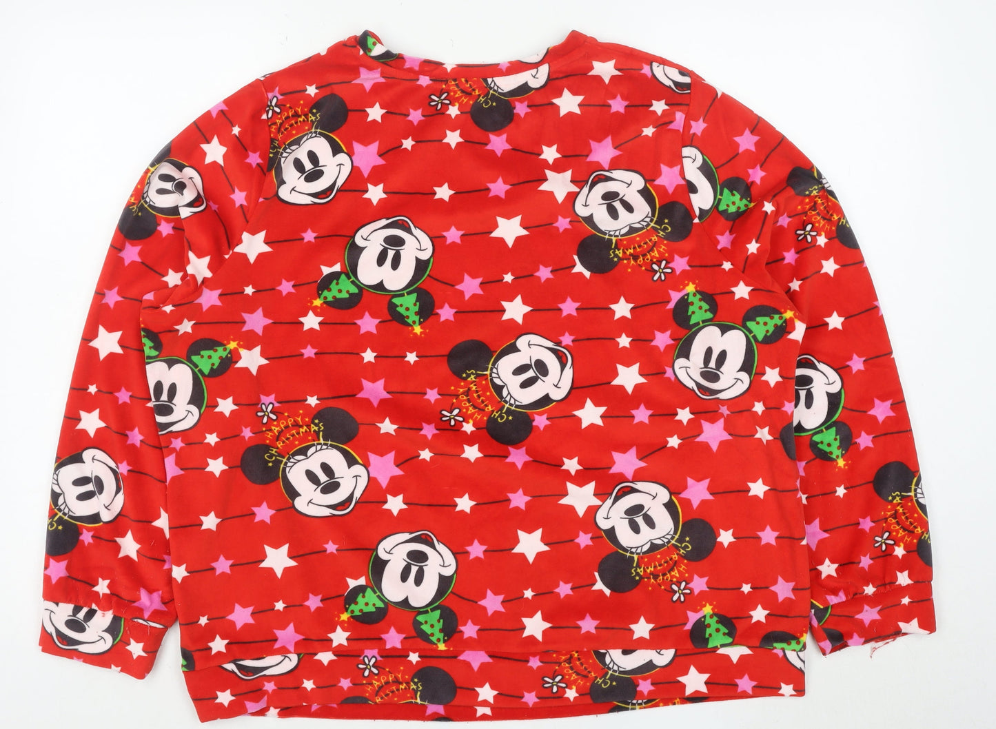 Tu Disney Womens Red Mickey Mouse Christmas Nightshirt Size L