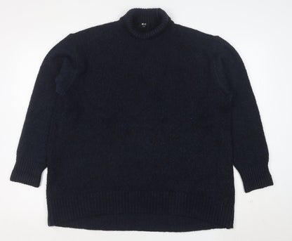 Uniqlo Women’s Black Wool Blend Roll Neck Long Sleeve Jumper M