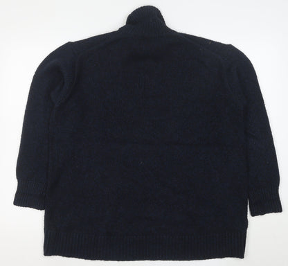 Uniqlo Women’s Black Wool Blend Roll Neck Long Sleeve Jumper M