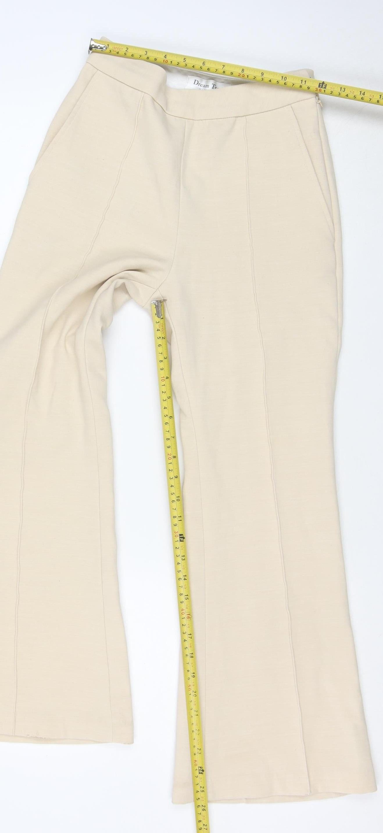 Dream Trend Women’s Beige Flared Dress Pants Trousers Size M