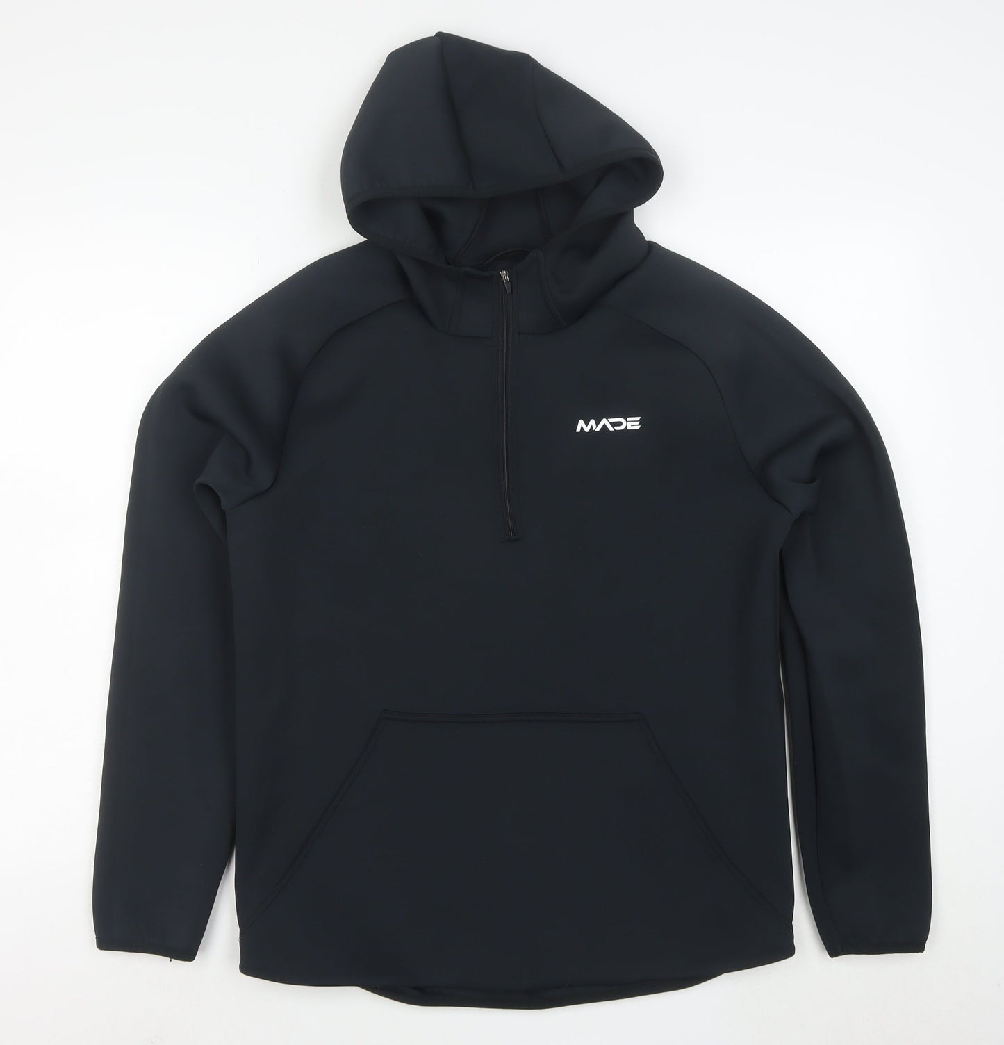 MADE Running Men's Black Small 1/4 Zip Hoodie with Kangaroo Pocket