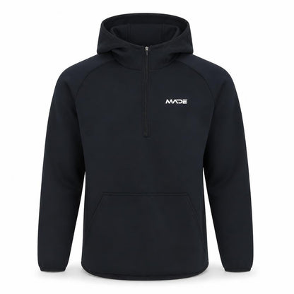 MADE Running Men's Black Small 1/4 Zip Hoodie with Kangaroo Pocket