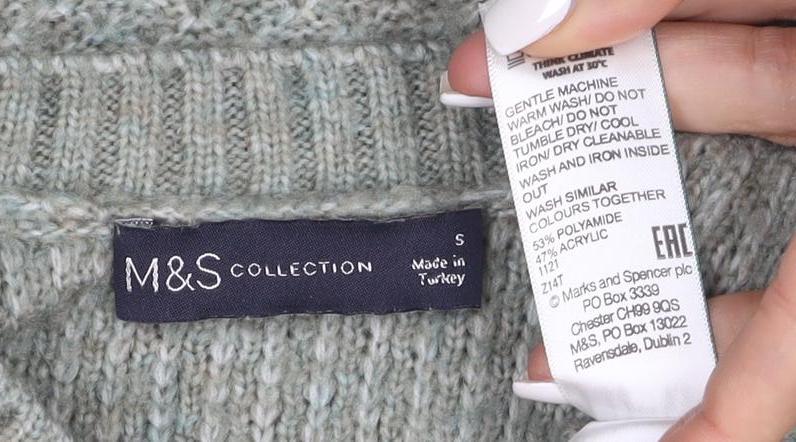 Marks and Spencer Women’s Green Wool Blend Knit Jumper Size S