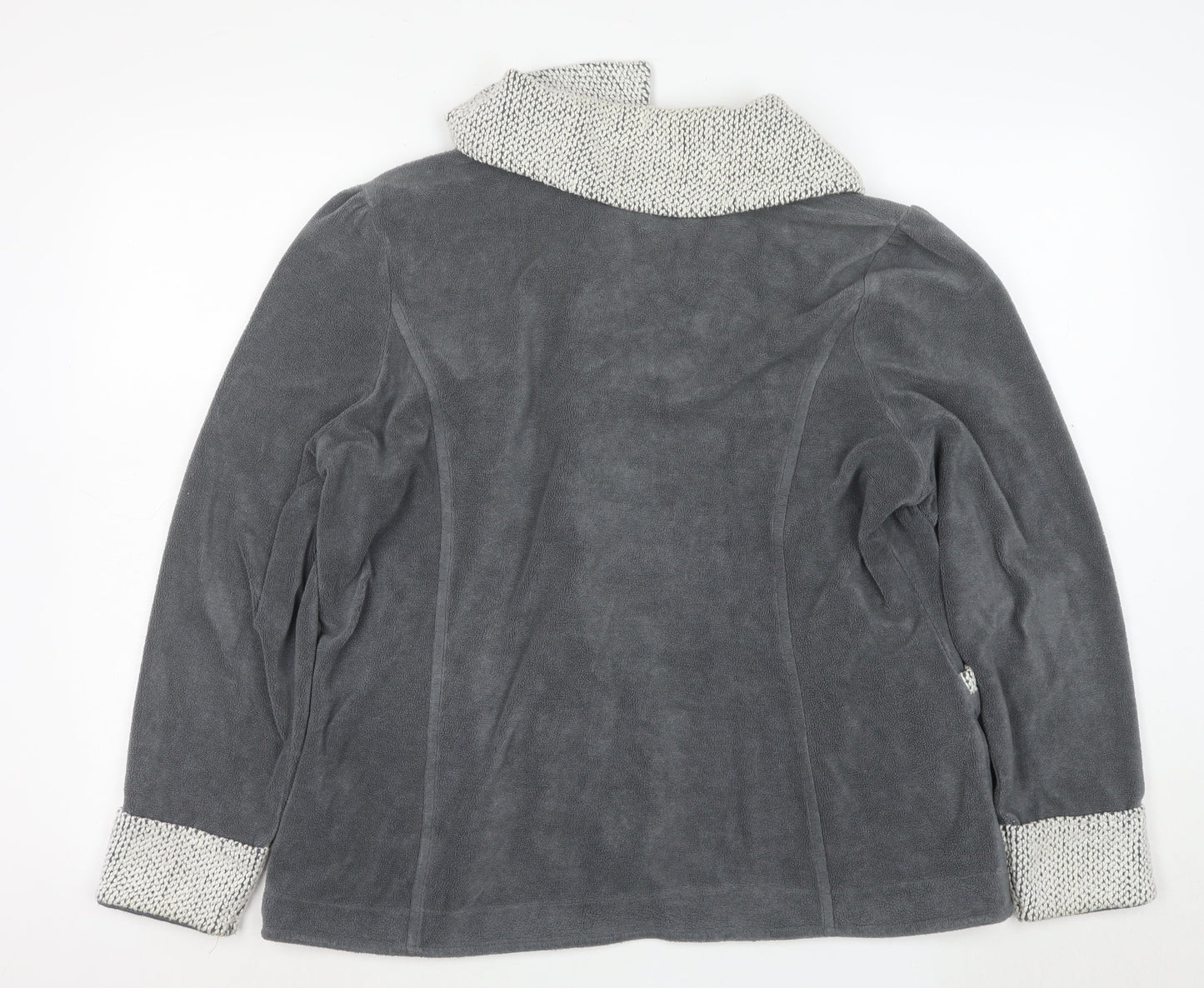 Marks and Spencer Women’s Grey Knit Trim Fleece Jacket XL