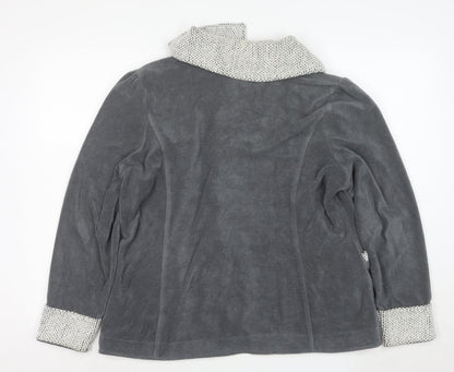 Marks and Spencer Women’s Grey Knit Trim Fleece Jacket XL
