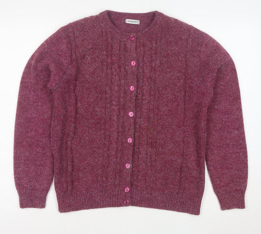 Damart Women's Purple Cable Knit Button Cardigan Size M 14/16