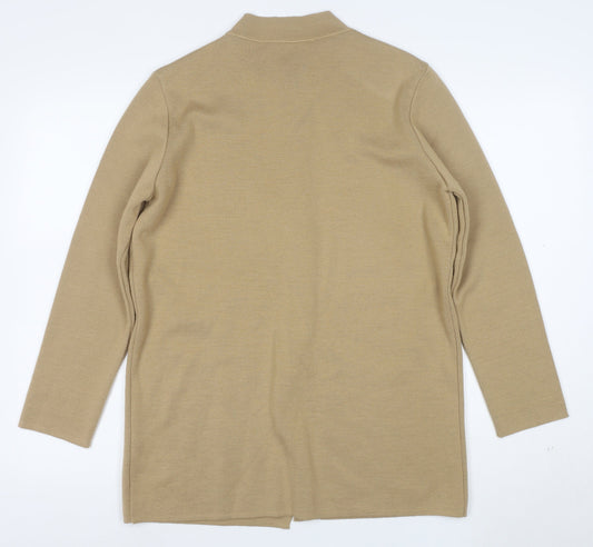Marks and Spencer Women’s Beige Merino Wool Collared Cardigan Size 12