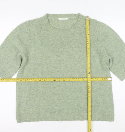 Marks and Spencer Women’s Green Wool Blend Crew Neck Jumper UK 16