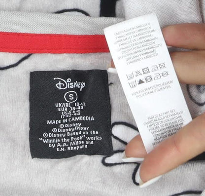 Disney Women's Grey Mickey Mouse Long Sleeve Fleece Nightshirt S