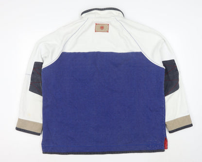 Fat Face Men Blue Cotton Half Zip Pullover Sweatshirt Size M