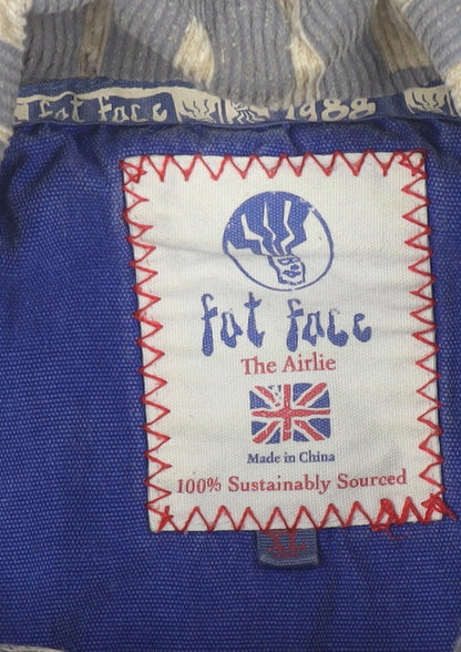 Fat Face Men Blue Cotton Half Zip Pullover Sweatshirt Size M