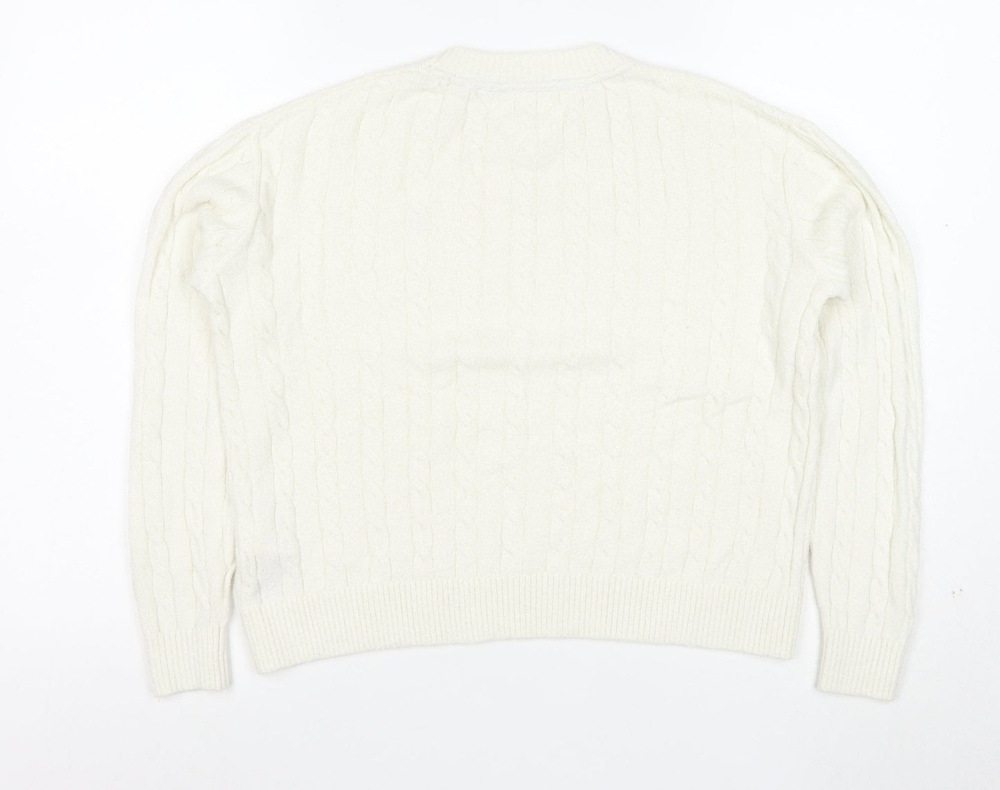 Tommy Hilfiger Girls Ivory Cable Knit Wool Blend Jumper Size 164