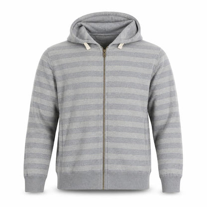 Billabong Men's Grey Striped Full Zip Hoodie Size S