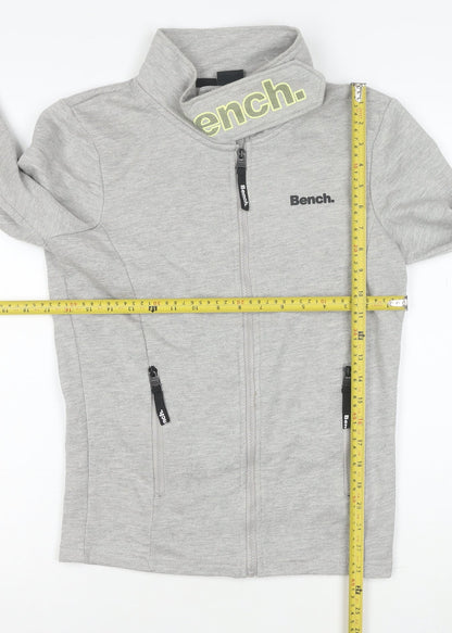 Bench Womens Grey Full Zip Hoodie XS Casual Lightweight Sweatshirt