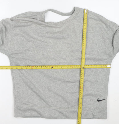 Nike Women's Grey Dri-FIT Pullover Sweatshirt Small Lightweight