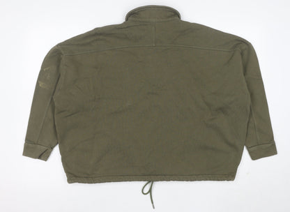 Kin Women’s Khaki Green 1/2 Zip Cotton Sweatshirt Size L