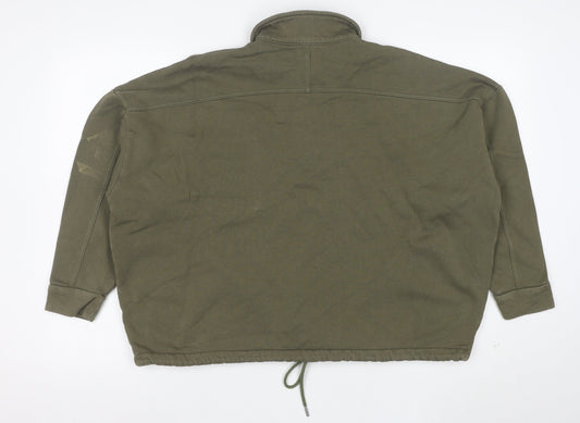 Kin Women’s Khaki Green 1/2 Zip Cotton Sweatshirt Size L