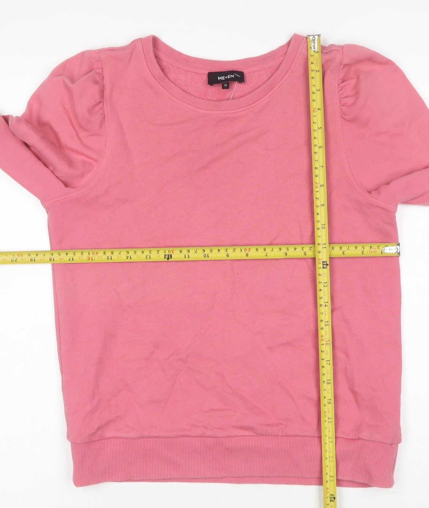 ME+EM Women Pink Cotton Long Sleeve Pullover Sweatshirt Size 12