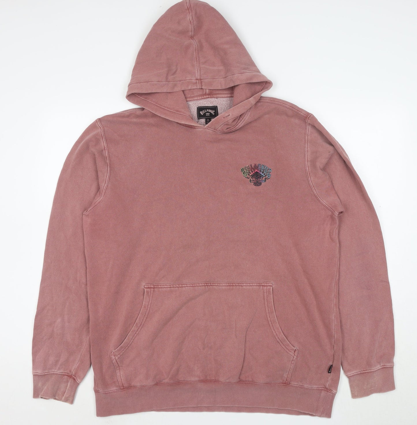 Billabong Women's Pink Pullover Hoodie XL Cotton Blend Surf Graphic