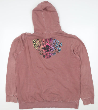 Billabong Women's Pink Pullover Hoodie XL Cotton Blend Surf Graphic