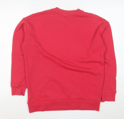 Adidas Womens Red Crew Neck Pullover Sweatshirt XS UK 6
