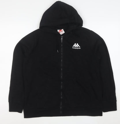 Kappa Women's Black XL Full Zip Hoodie Cotton Blend Sportswear