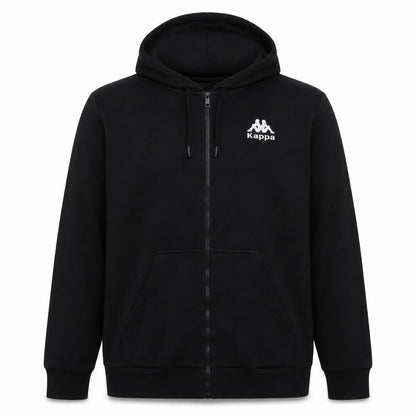 Kappa Women's Black XL Full Zip Hoodie Cotton Blend Sportswear