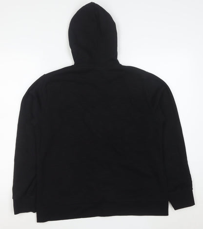 Kappa Women's Black XL Full Zip Hoodie Cotton Blend Sportswear