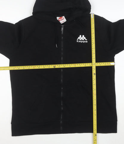 Kappa Women's Black XL Full Zip Hoodie Cotton Blend Sportswear