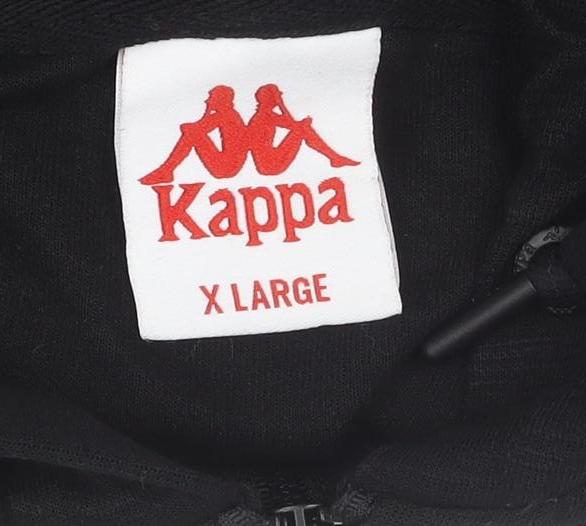 Kappa Women's Black XL Full Zip Hoodie Cotton Blend Sportswear