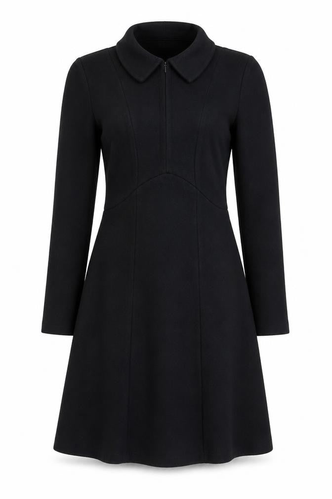 Marks & Spencer Womens Black Size 10 Fit & Flare Collared Dress