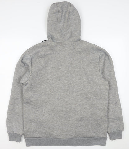 Champion Men's Grey Full Zip Hoodie Size M Fleece Lined