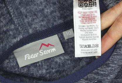 Peter Storm Women's Blue Size 10 Pullover Hoodie Fleece Sweatshirt