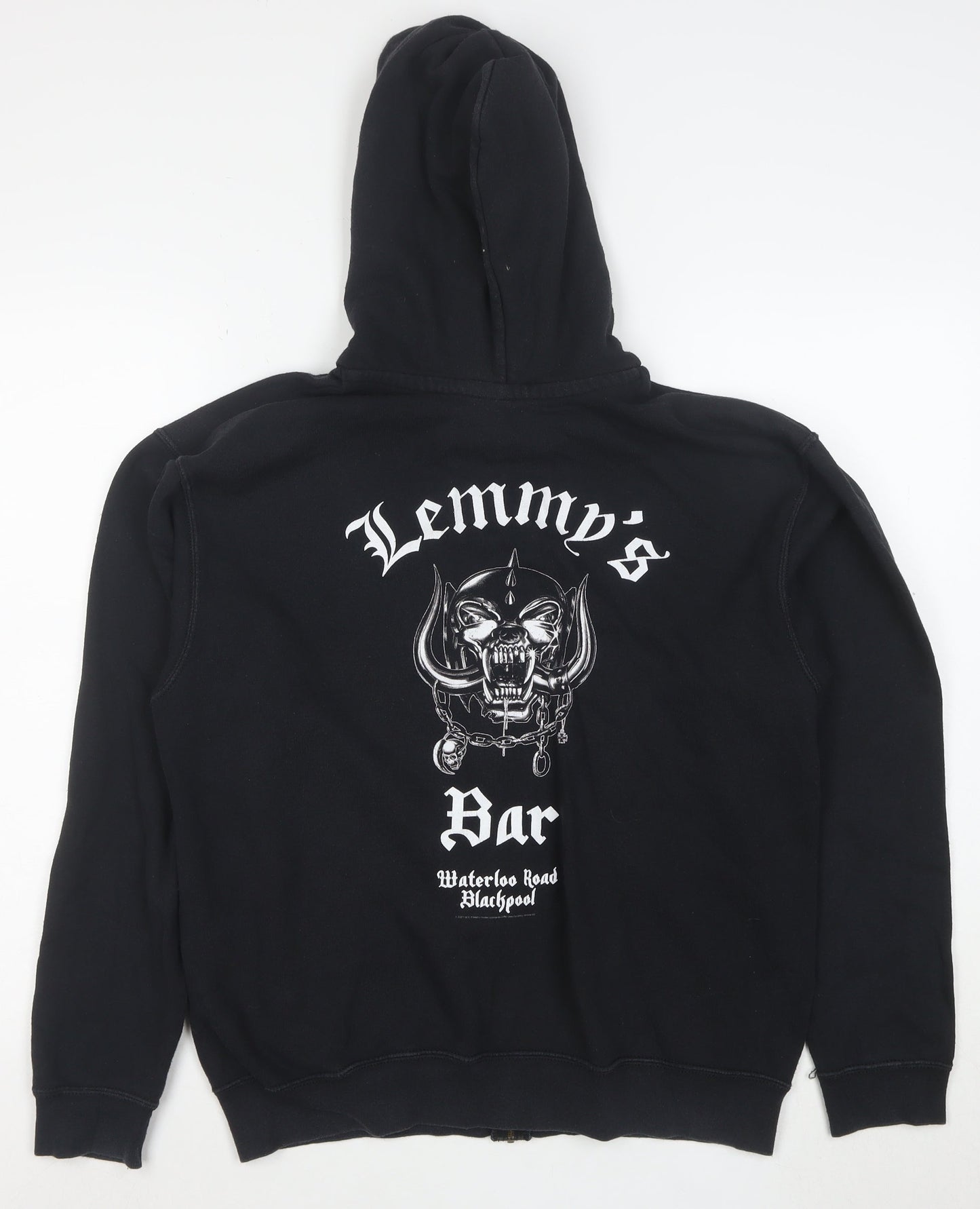 Fruit of the Loom Women's Black Full Zip Hoodie M Motörhead Print